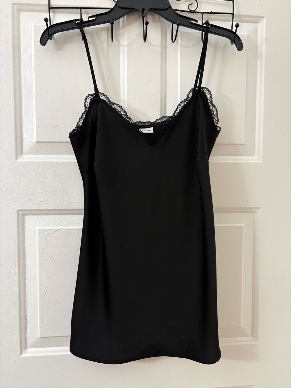 Black Lace-Trim Slip top